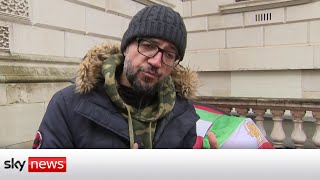 Iran Protests BritishIranian man on hunger strike for a month outside Foreign Office [upl. by Ariajay81]