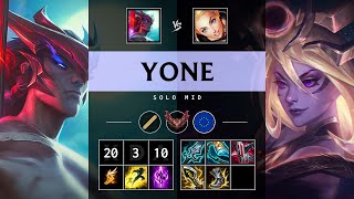 Yone Mid vs Lux Triple Kill Legendary  EUW Grandmaster Patch 1420 [upl. by Chevalier]