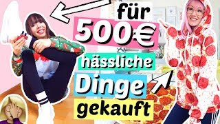 mit 500€ die hässlichsten Dinge amp Outfits kaufen 🤢 ViktoriaSarina [upl. by Teerell]