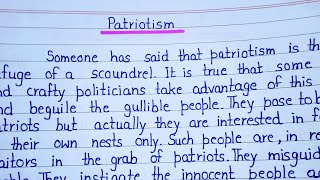 Write a Paragraph on Patriotism in English  Essay on Patriotism in English  extensioncom [upl. by Kisor368]