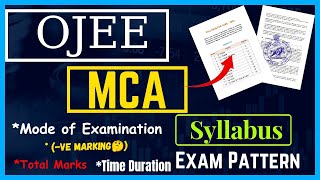 OJEE MCA Syllabus 2024 Details Analysis  All About OJEE MCA 2024  OJEE MCA Preparation [upl. by Libby939]