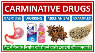 CARMINATIVE DRUGS BASIC USE MECHANISMS पेट में गैस के निर्माण को रोकने वाली दवाइयों की जानकारी [upl. by Alleda]