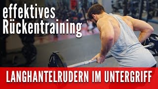 Langhantelrudern vorgebeugt im Untergriff  Rückentraining [upl. by Knudson614]