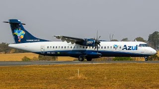 Pouso e decolagem do ATR 72600  PRAKI da Azul Linhas Aéreas no Aeroporto de Patos de Minas [upl. by Kanal]