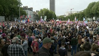 Nantes début de la manifestation contre le quotcoup de forcequot de Macron  AFP Images [upl. by Alboran733]