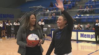 Memphis womens basketball celebrates Madison Griggs [upl. by Vivyanne]