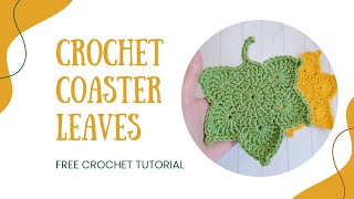 ✅ Tutorial  THE ABSOLUTE BEST Crochet Coaster Design for Beginners with Leaf Pattern [upl. by Ynatterb]