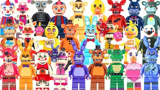 All Five Nights at Freddys  FNAF  Halloween Movie Unofficial Lego Minifigures [upl. by Leeth]