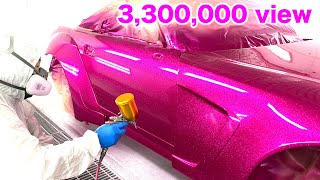 How to paint Pink flake amp Candy painting with HONDA S2000 with Wide body kit【カスタムペイント】 [upl. by Waylan]