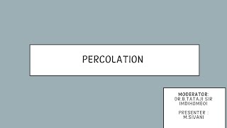 PERCOLATION  HOMOEOPATHIC PHARMACY [upl. by Llemhar]