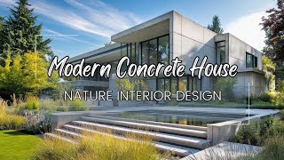 Modern Concrete House with Nature Interior Design and Tropical Indoor Courtyard for Sustainability [upl. by Ahseyd]