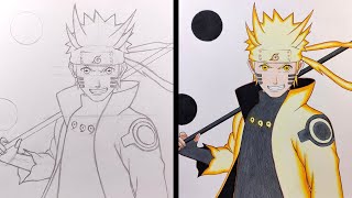 How to Draw Naruto Sage Six Paths  Naruto [upl. by Sisak]