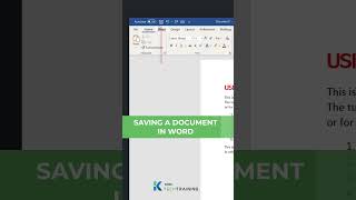 Saving a Document in Word microsoft kacelitutorials microsoftoffice [upl. by Eyahsal]