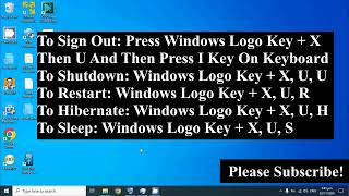 Shortcut Keys To Sign Out Shutdown Hibernate Sleep And Restart Windows 10 Or 11 [upl. by Zitvaa]