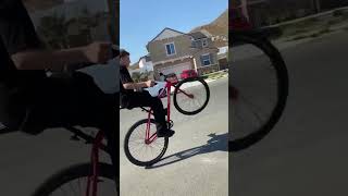 How Many Spins goon wheelie throne fixedgear howtowheelie bike bikelife barspin [upl. by Ahsika47]