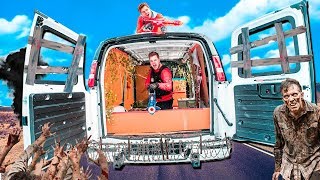 Box Fort Zombies CAR Survival 24 Hour ZOMBIES Nerf War Z 📦😱 [upl. by Kira931]