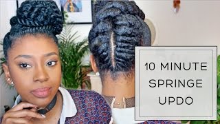 Five Twist Updo 10 Minute Natural Hair Style [upl. by Farrand]