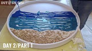 DIY Handmade Resin Ocean Table  Epoxy Resin Crafts  Resin Art [upl. by Ellasal]