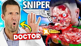 ER Doctor REACTS to Brutal Sniper Elite 5 XRays [upl. by Kcirderf54]