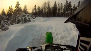 Winter Dirt biking at private track and off the track HD [upl. by Noneek]