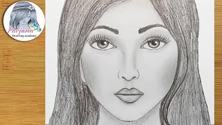 How to draw face for Beginners EASY WAY TO DRAW A GIRL FACE [upl. by Codi]