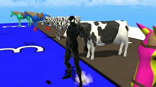 GTA Animal Parkour Animation spiderman monkey cow horse jump and Drop everything Eps 205 [upl. by Zarger966]