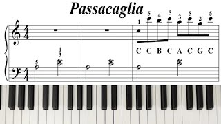 Passacaglia  Handel  Halvorsen  Easy Piano [upl. by Gaskill]