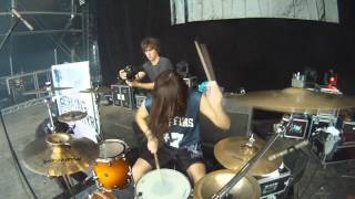 Mark Mironov of Betraying The Martyrs drumming at HELLFEST 2012 [upl. by Moulden]