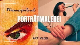 Männerportrait malen  Hate in der Kunst  Kunst Vlog [upl. by Burnaby]