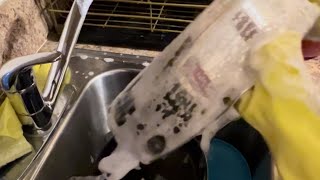 Dishwashing ASMR I made a paste🤭🪣🧼 [upl. by Nylahsoj337]