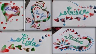 Easy amp Beautiful Name Painting Ideas  How To Painting For Calligraphy  smileydrawing Paint [upl. by Wengert]