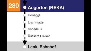 AFA Ansagen  280  Lenk iS Bahnhof – Aegerten REKA – Lenk Bahnhof [upl. by Oigimer814]