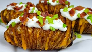 Cheesy Buttery Hasselback Potato Recipe [upl. by Issac]