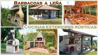 Barbacoas a leña ✔ Cocinas exteriores rústicas [upl. by Gnous]