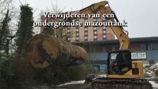 Uitgraven en verwijderen van een ondergrondse mazouttank [upl. by Eanar]