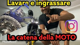 Come pulire e ingrassare la catena della MOTO moto yamaha [upl. by Rumit]