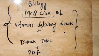 MCQ SERIES SCIENCE BIOLOGY DISEASE VITAMINS PART 1 FOR JKPNTJR ASSISTANTSSC GD MTS ETC PDF [upl. by Hamnet]