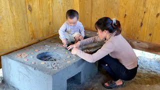 Full video How to build a fire stove with cement make cabinets and paint the house  Bàn Thị Chạn [upl. by Lenahs]