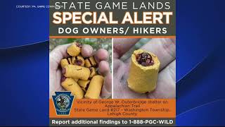 Dog treats stuffed with fishhooks found along Appalachian Trail Pennsylvania Game Commission warns [upl. by Lorilee]