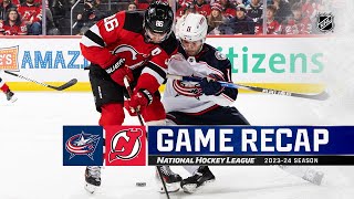 Blue Jackets  Devils 1227  NHL Highlights 2023 [upl. by Leirbag]