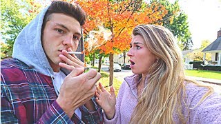 SMOKING CIGARETTE PRANK ON GIRLFRIEND [upl. by Alded]