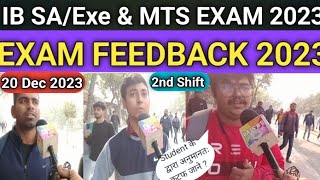 IB SAExe amp MTS EXAM REVIEW 20 Dec 20232nd Shift IB Exam analysis Today 2023 [upl. by Adnamaa]