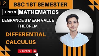 L2 BSc1st Semester MathematicsDifferential Calculus Unit 3 l Legrances mean theorem l borels [upl. by Tabib]