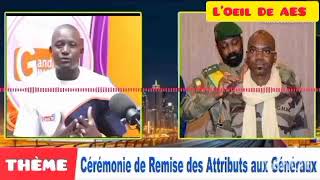 🔴Cérémonie officielle de remise des attributs aux nouveaux officiers Généraux du Mali [upl. by Lyndsay]