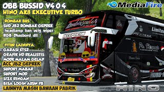 Update‼️ Obb Bussid V404 Terbaru Hino AK8 Executive Turbo  Rombak JB2 Geprek  Grafik HD  Bussid [upl. by Fiedling]