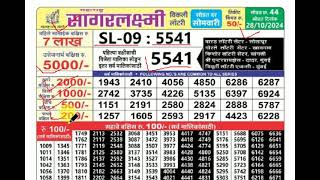 Maharashtra Sagarlaxmi Weekly Lottery draw result 415pm 28102024 [upl. by Ramuk]