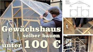 Gewächshaus selber bauen unter 100 € mit Bauanleitung kostenlos [upl. by Otero376]