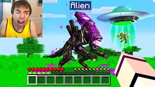 I Trolled Him With ALIEN Mod In Minecraft [upl. by Ahsaela]