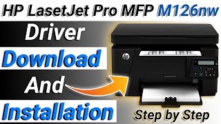 How to install hp LaserJet pro MFP M126nw driver windows 10817  Hp Printer Drivers Download [upl. by Prissy]