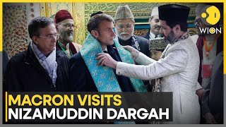 French President Macron enjoys Qawwali at Nizamuddin Dargah Delhi  WION [upl. by Berthold450]